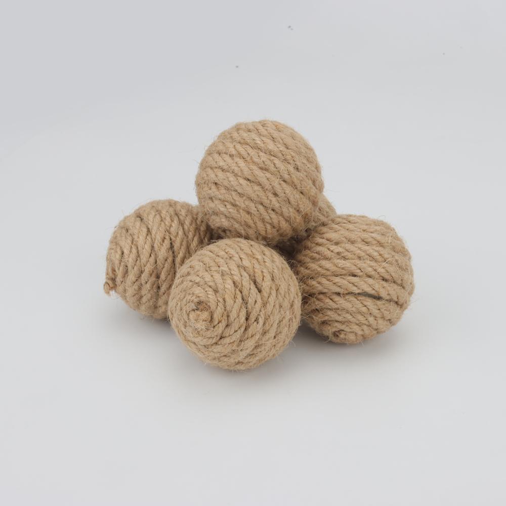 5pcs Cat Sounding Ball Interactive Handmade Sisal Balls Cat Scratching Ball Make Sounds Pet Kitten Toys