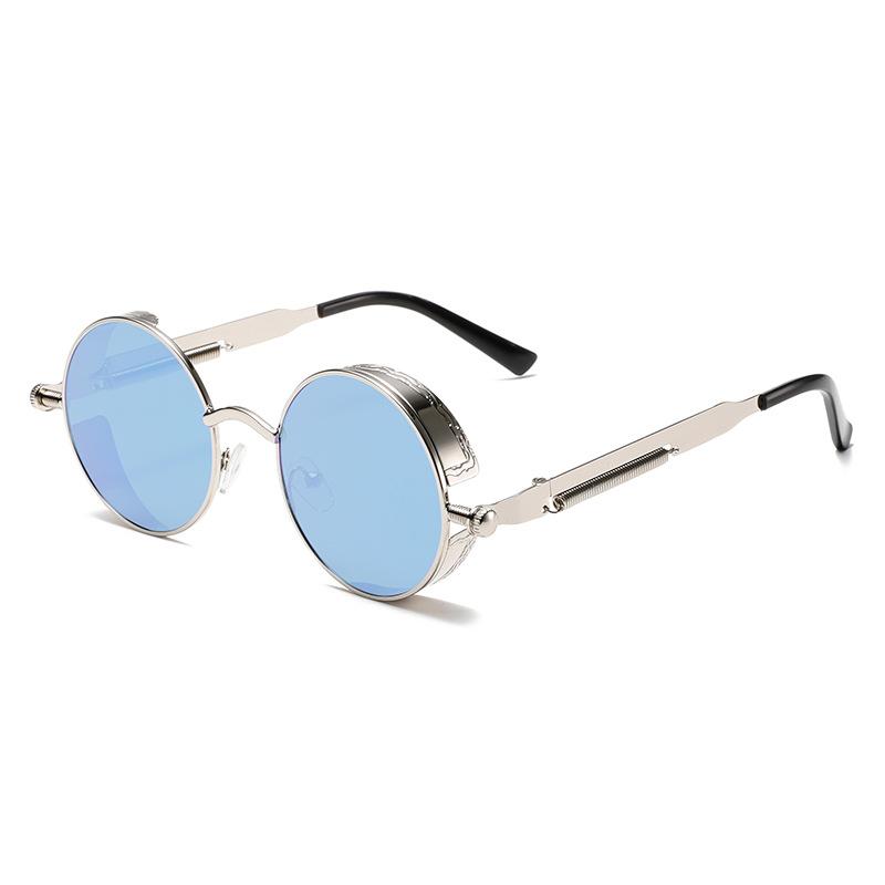 New Classic Retro Round Frame Steampunk Sunglasses European and American Style Fashion Trend Modern Men's Sunglasses