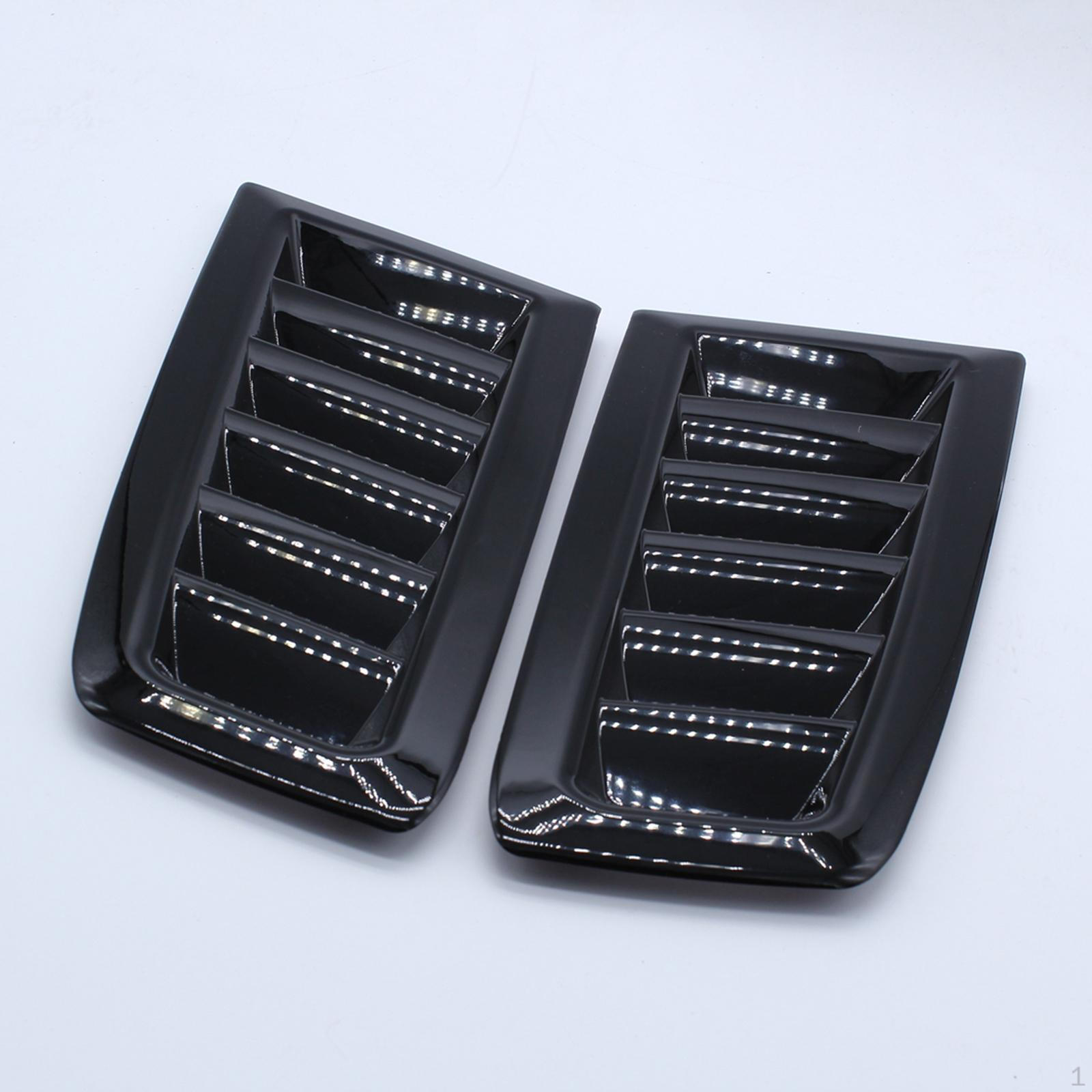 

2 Pieces Car Hood Air Intake Vents Bonnet Cover for ,Gloss Black