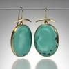 Exquisite Gold Color Metal Round Geometry Green Stone Dangle Earrings for Women Jewelry