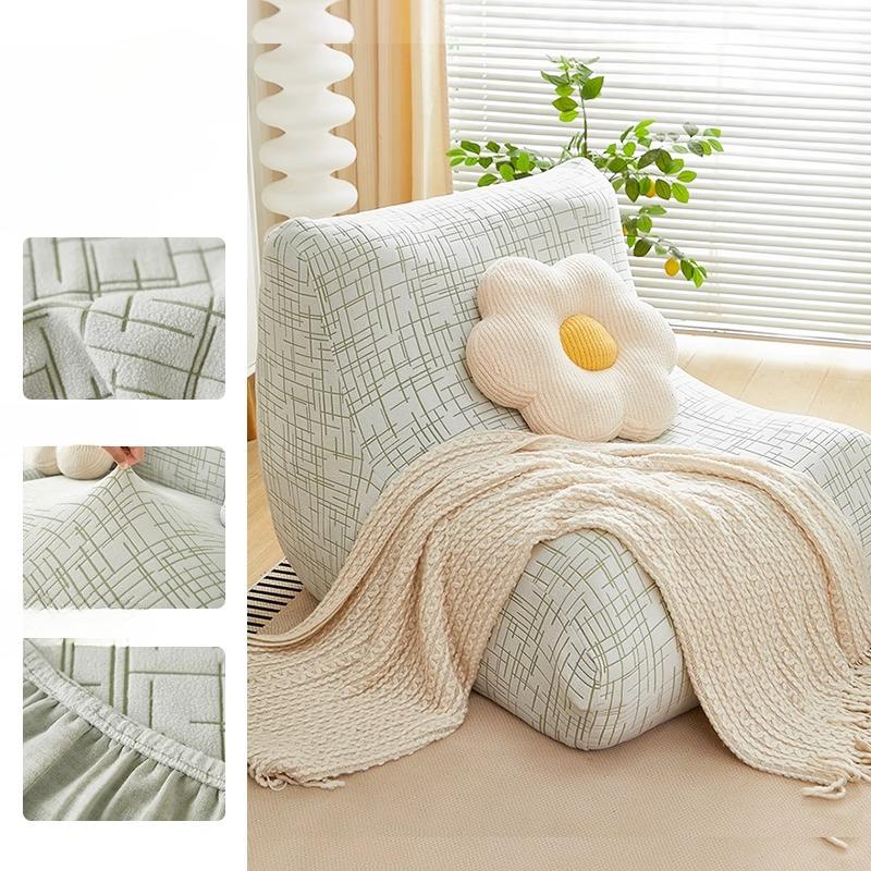 

New Elastic Single-person Dust Cover All-season Anti-cat Scratch Caterpillar Sofa Cover All-inclusive Universal Set Arc length 90-100cm