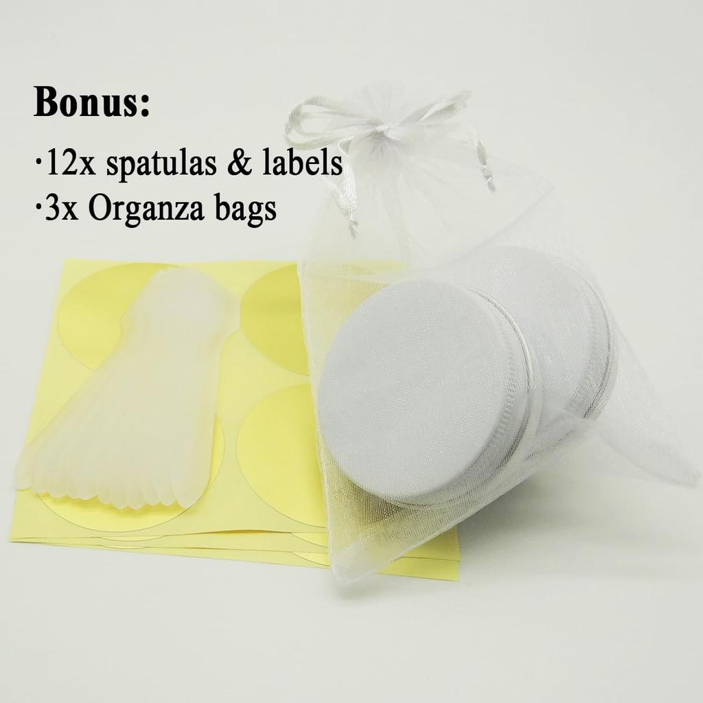 Wopanxye 1oz White Aluminum Refillable Cream Cases for Brown Candle Lip Gloss Small Round Portable Storage Hot Business Trip Supplies 12-Pack 30g/30ml