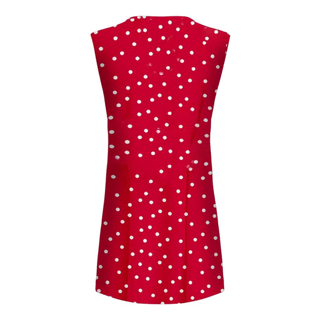 Fashion Womens Loose Sexy Summer Sleeveless Printed Round Neck  Dress