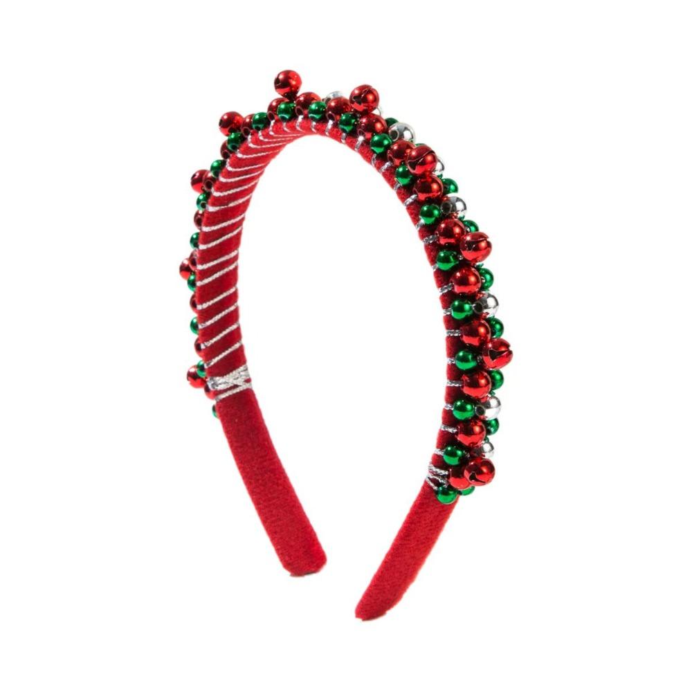 

Hair Accessories Red Green Beads Christmas Headband Golden Accents Bell Charms Party Accessory Costume Headwears Christmas Party
