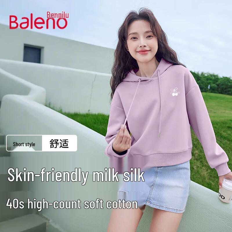 Baleno Women's Skin-Friendly Breathable Short Hooded Sweatshirt