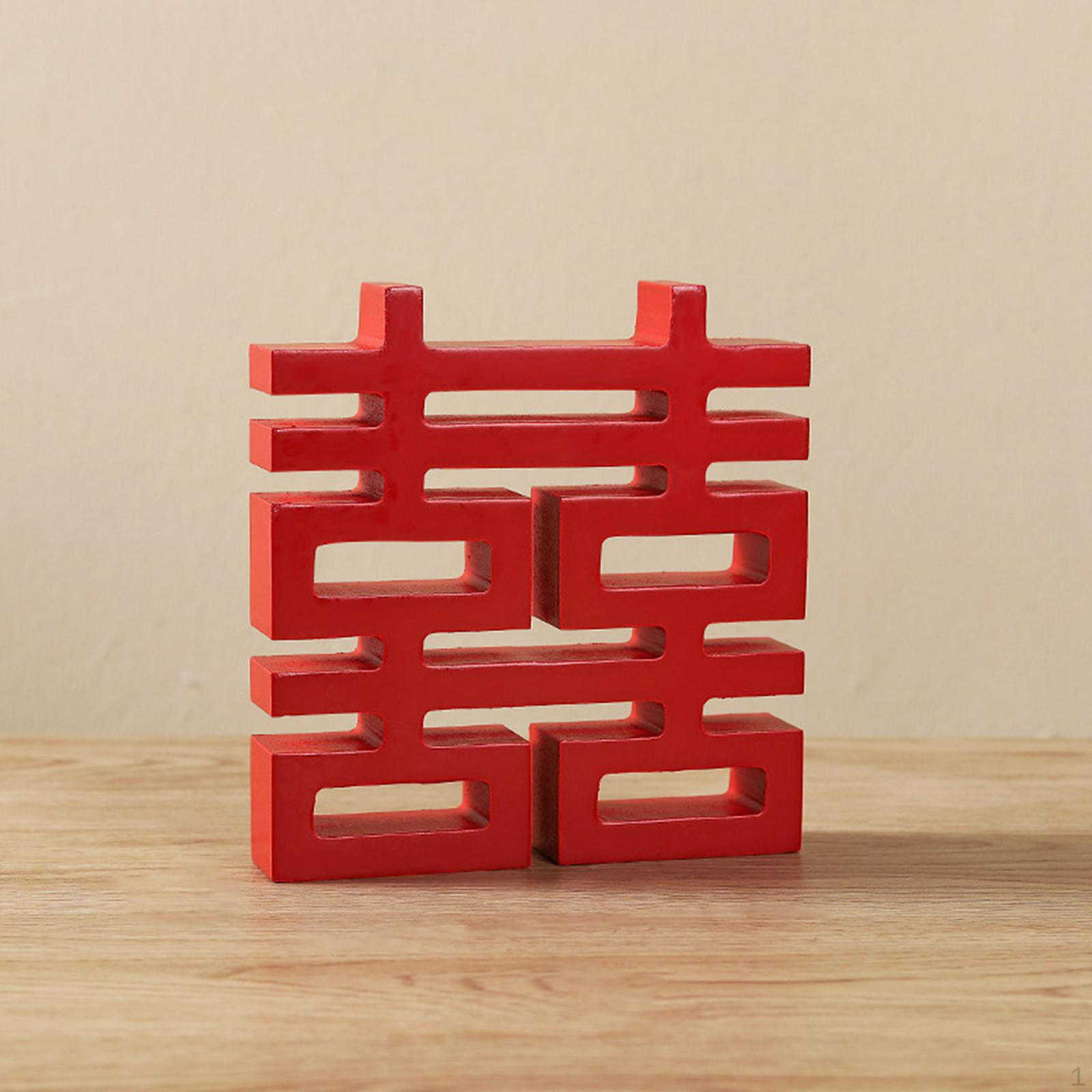 Chinese Tradition Red Happy, Hangings Creative DIY Decorative Exquisite Engagement Carving Square
