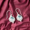 Sky Blue Topaz Gemstone 925 Sterling Silver Jewelry Handmade Hook Earrings 1.43" EE-117-10