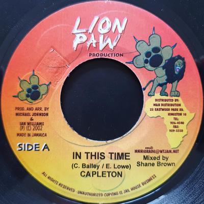 7inch Record CAPLETON  In This Time None Lion Paw Produc 2002 Jamaica Reggae Ska  Dub Used