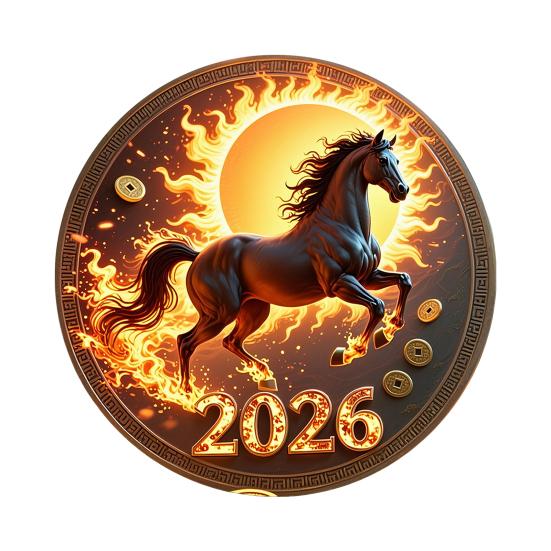 2026 Year of The Horse Fridge Magnet Acrylic Auspicious Horse Refrigerator Magnet Chinese New Year Festival Home Kitchen Door Locker Decoration