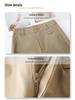 Women's Khaki High Waist Wide Leg Cropped Pants - Spring/Autumn 2025 Casual Slimming Trousers