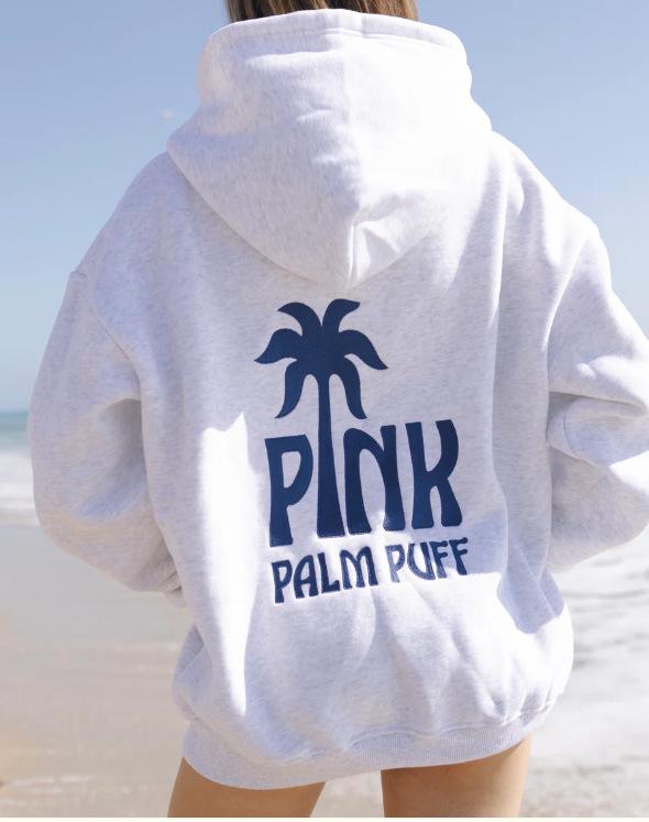 European Size Coconut Wave Embroidery Hoodie with Drop Shoulder Sleeves XS