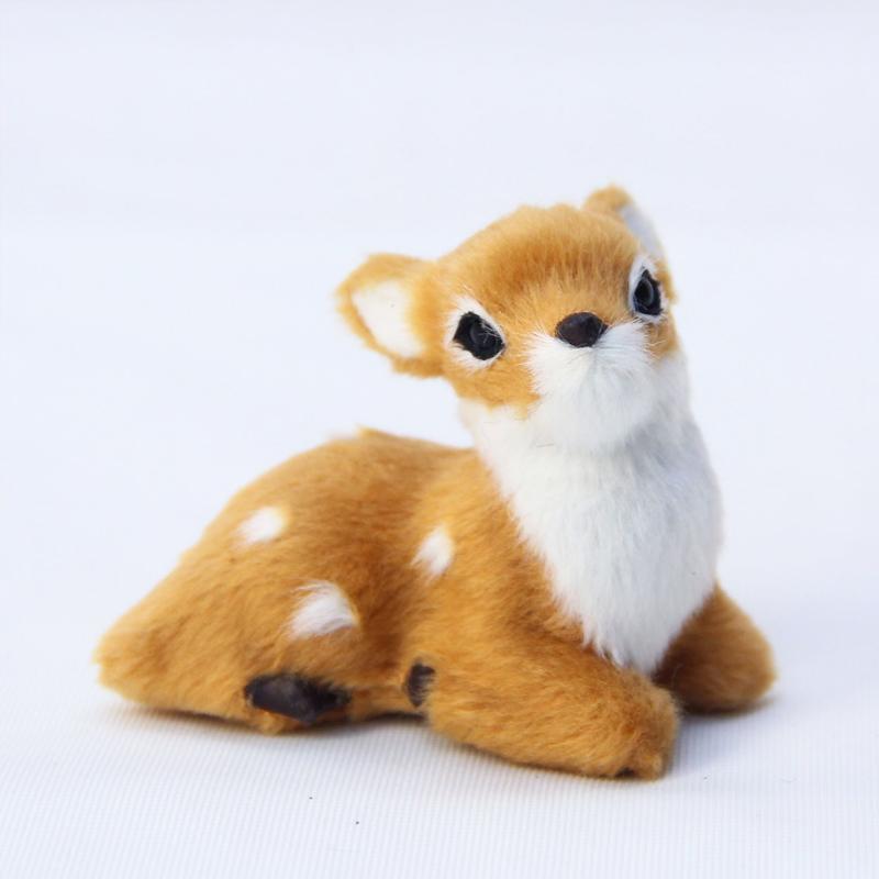 1pcs Artificial Mini Sika Deer Pvc Miniature Realistic Deer Model Figurine Miniatures Ornaments Home Christmas Party Decoration