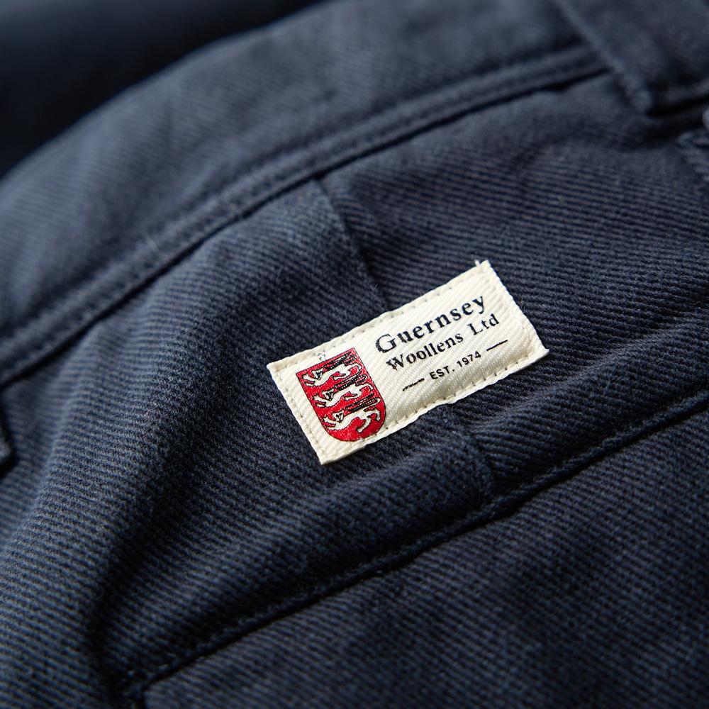 Geonjiulleunseu Cotton Wide Chino Pants - Navy
