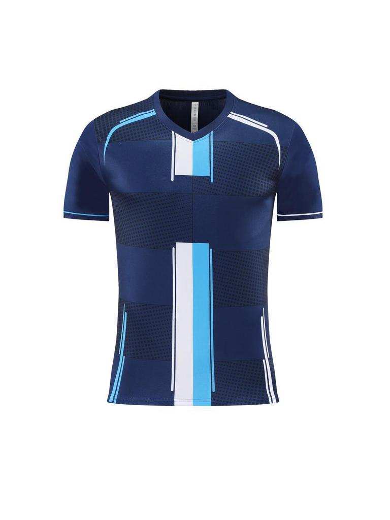 Custom Quick-Dry Polyester Football Jersey Short Sleeve Team Kit with Logo