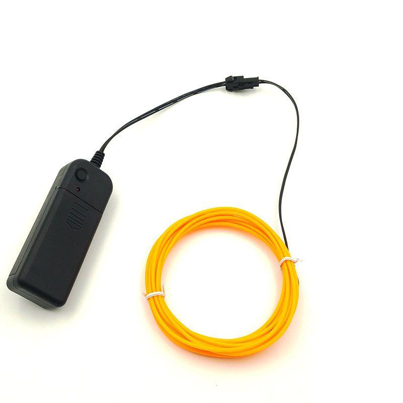 

Светодиодная неоновая подсветка Glow El Wire Гирлянда Лента Веревка Трубка Декор Автомобиль Вечеринка Контроллер Yellow Battery Pack,2M