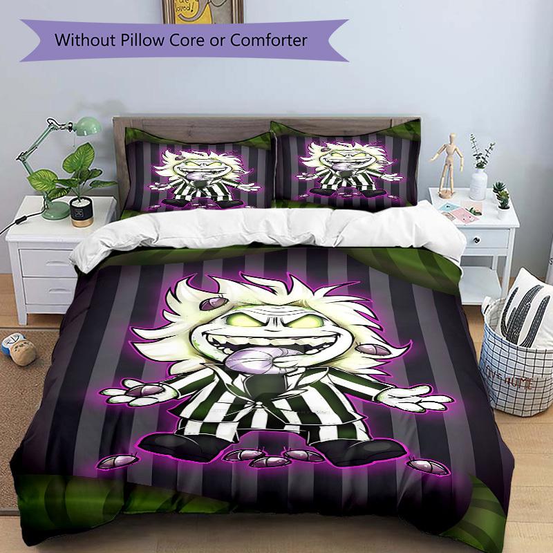 3pcs Beetlejuice Cover Set,Soft Comfortable Duvet Cover,Guest Room (1*Duvet Cover + 2*Pillowcases, Without Core) yy251024059