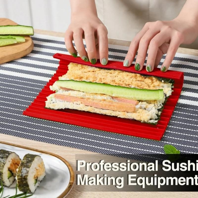Silicone Hand Roll Sushi Rolling Curtain Bamboo Imitation Japanese Sushi Rolling Tool Easy To Clean No Mildew Sushi Mat Portable