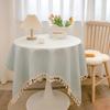 Japanese Tassel Cotton Linen Tablecloth - Stylish and Fresh Decoration for Round Coffee or Dining Tables