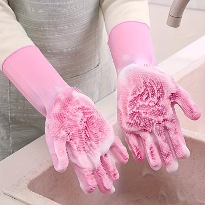 [Dishwashing Gloves] Durable Silicone Imitation Leather | Household Waterproof Washing, Washing Vegetables, Cleaning Tools, Kitchen Dishwashing Gloves