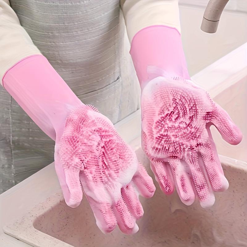 [Dishwashing Gloves] Durable Silicone Imitation Leather | Household Waterproof Washing, Washing Vegetables, Cleaning Tools, Kitchen Dishwashing Gloves