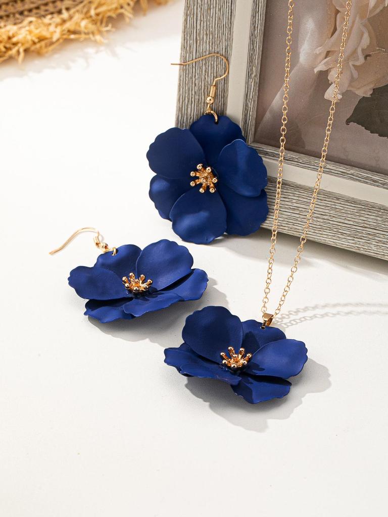 Set Orecchini e Collana Trendy Retro Floreale Ragazza del Bosco