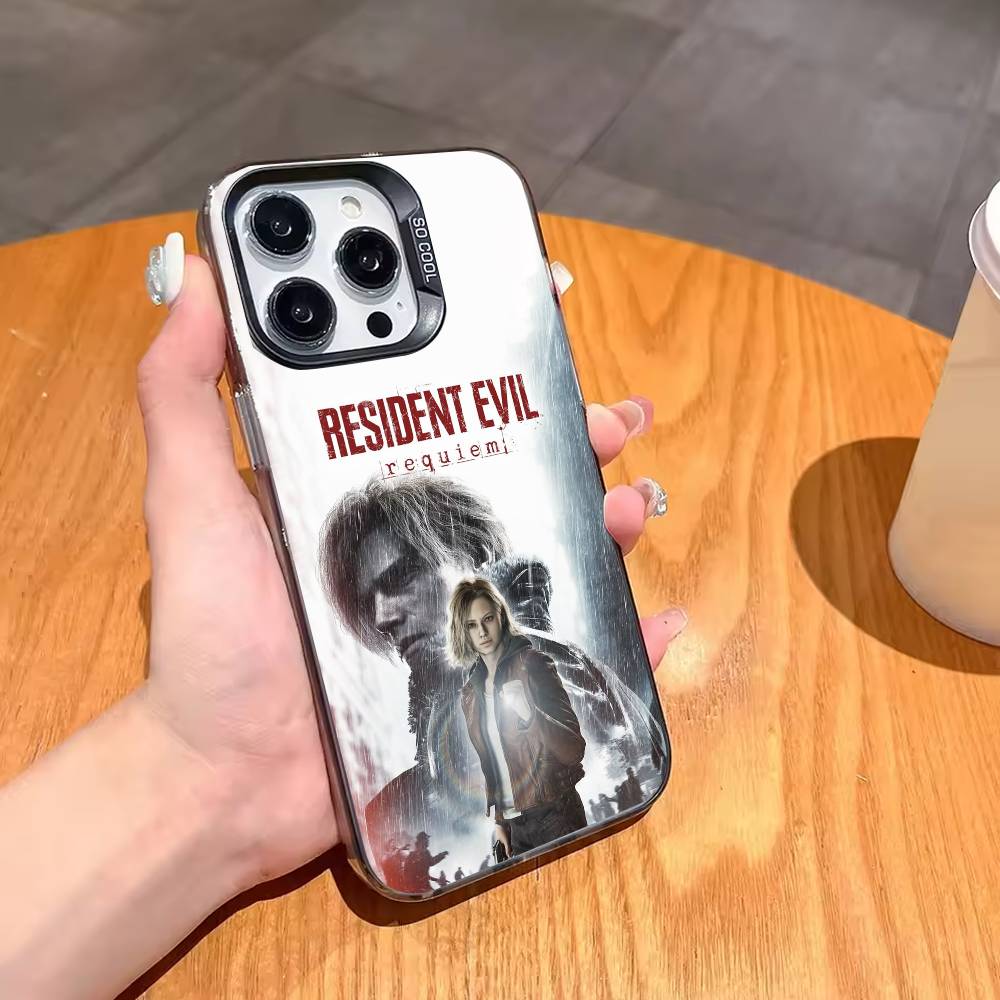 Game R-Resident E-Evil R-Requiem Phone Case For iPhone17,16,15,14,13,12,11,Pro,MAX Gray Matte Silicone Black Cover