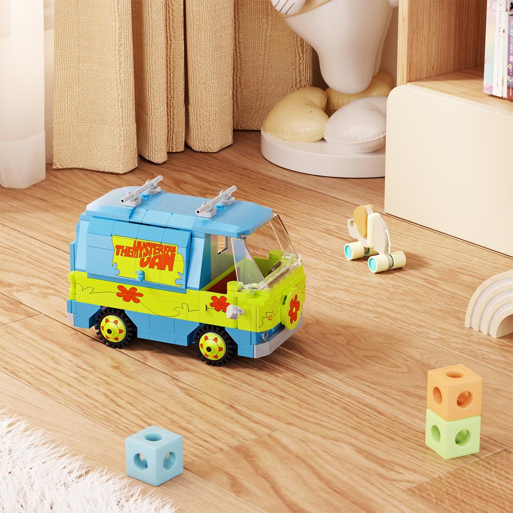 320PCS Mysteriöses Maschinen-Automodell-Bauset Bausteine Film Scooed Doo Kastenwagen Cartoon-Fahrzeug Ziegel Spielzeug für Kinder Geschenke