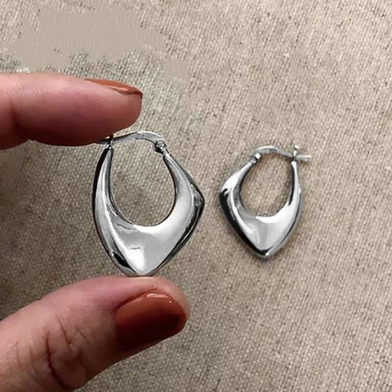 

Geometric Metal Hoop Earrings for Women Gold Color/Copper Color Fashion Lady s Ear Earrings Daily Wear Versatile Zircon медный