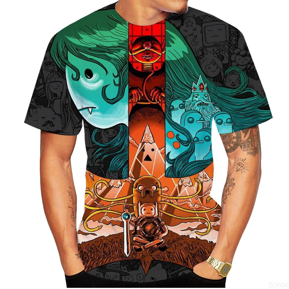 Summer Popular Style Men and Women Fashion T-shirt 3D Anime Adventure Time Digital Printing Short Sleeve
