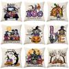 New Halloween Linen Pillowcase Cartoon Hand-drawn Hallowe Elements Digital Printing Pillow