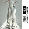 Gray sweatpants women's spring and autumn new high-waisted and thin parachute sweatpants straight casual loose wide-leg pants