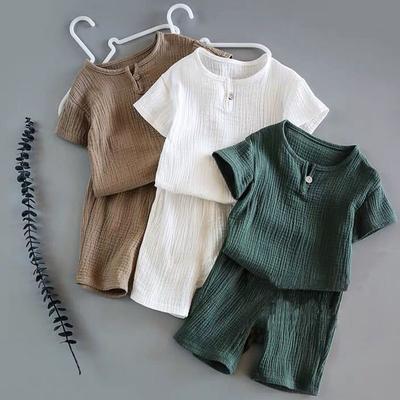 Set da bambino in cotone per il tempo libero, sport, ragazza, ragazzo, t-shirt + pantaloncini, set di abbigliamento per bambini, vestiti per bambina