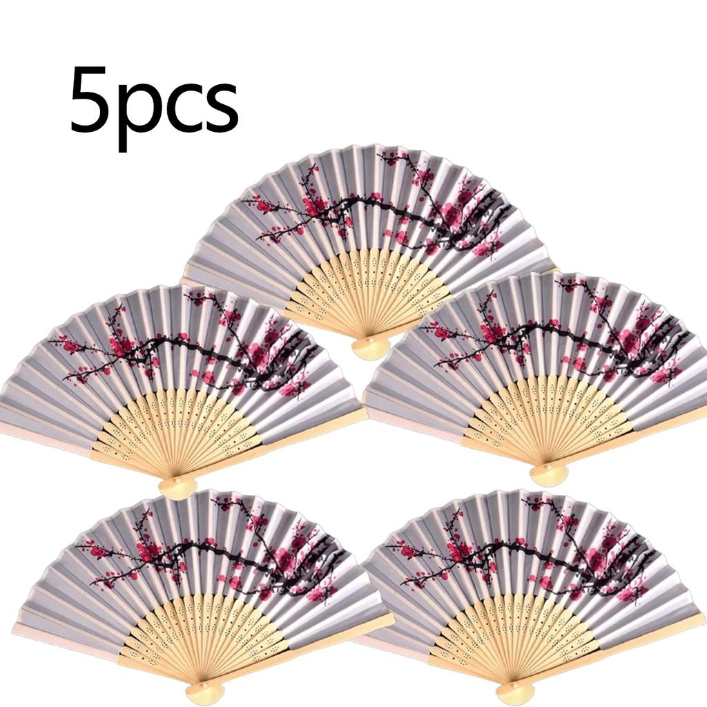 1pc/3pcs/5pcs-Vintage Folding Fan Decorative Fan Floral Pattern Folding Fan For Home Decor Art Supplies