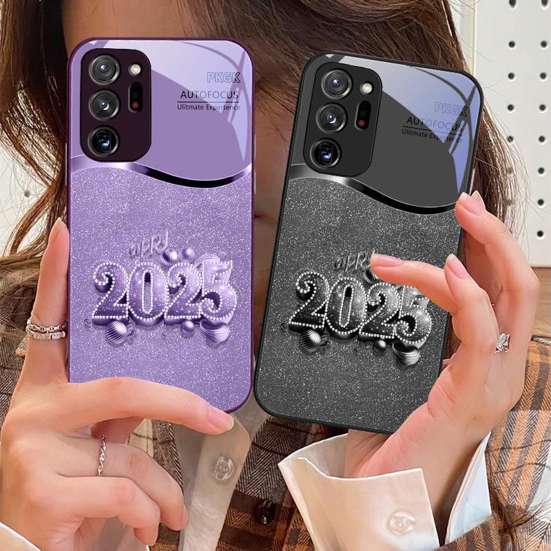 Colorful New Year 2025 For Samsung Galaxy Note 8 9 10 PRO 20 Ultra A01 02 03 Core 04E 4G 12 13 5G Tempering Glass Phone Case
