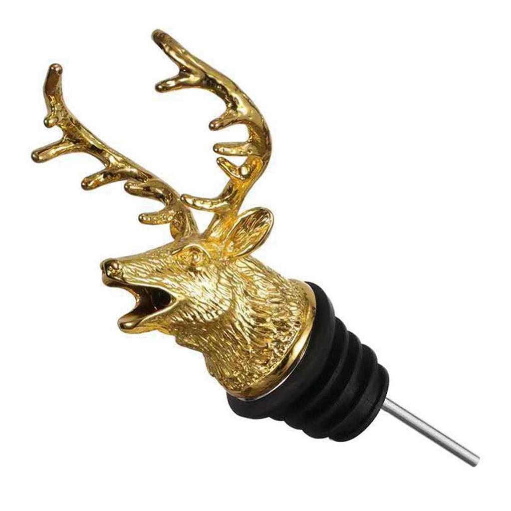 Zinc Alloy Deer Head Red Wine Aerator Pourer Spout Wine Bottle Stopper Tool