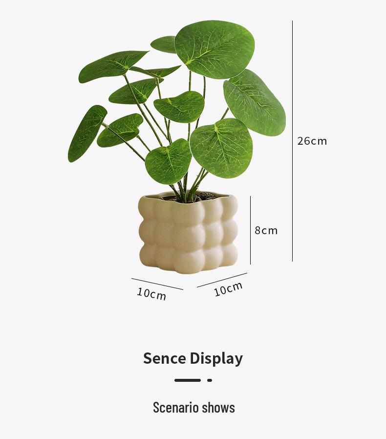 Nordic Bionic Green Faux Bonsai Plants - Indoor Tabletop Decor for Office & Living Room