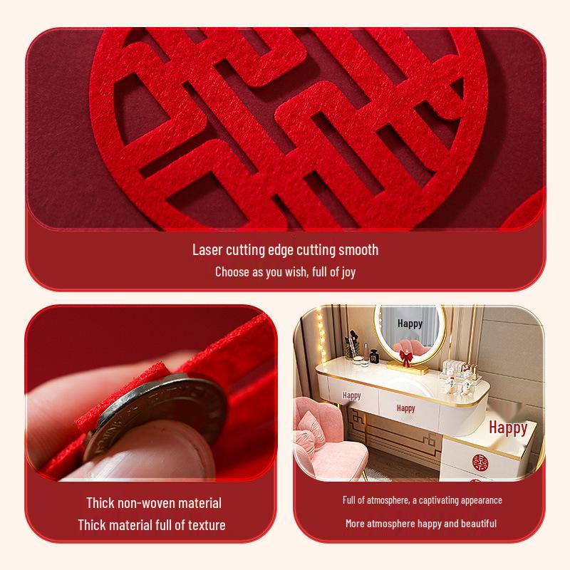 Double Happiness Wedding Stickers: Room, Bedroom, Wardrobe & Dressing Table Decor