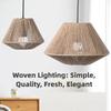 Rustic Imitation Rattan Lampshade Hanging Design Boho Style Handmade Paper Weaving Lampshade Creative Handcrafted