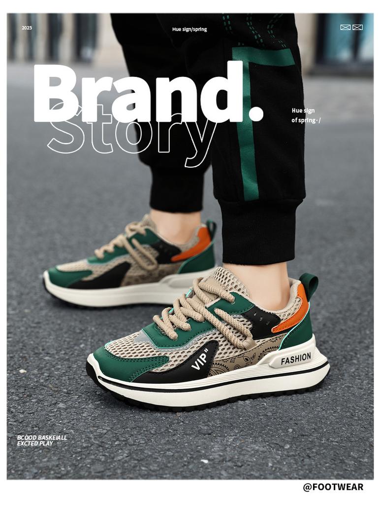 Men's Shoes Spring and Summer New Men's Sports Running Shoes Platform Dad Shoes Mesh Breathable Hollow Casual Trendy Shoes