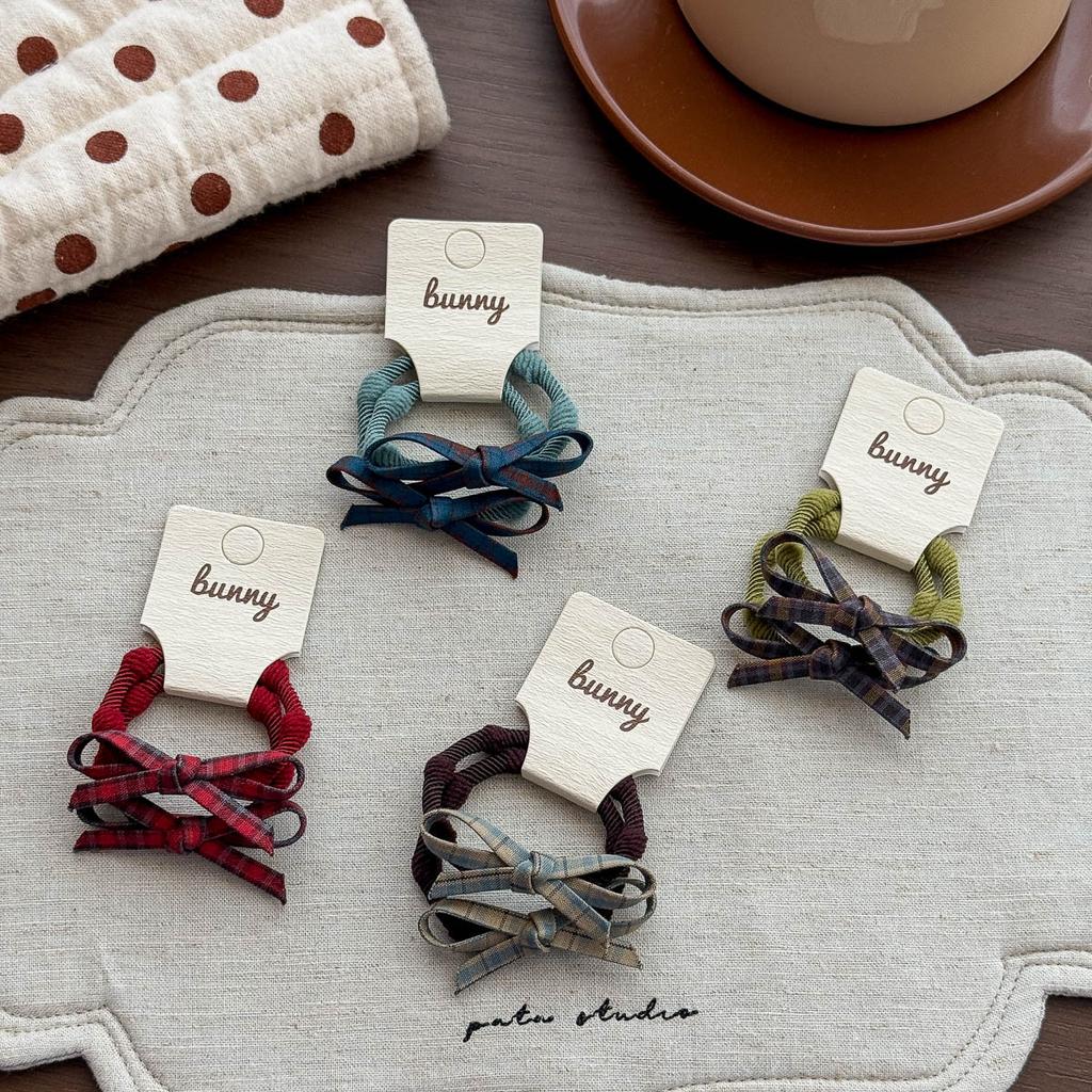 Korean Retro Plaid Bow Hairpin Hairpin Ins Basic All-match Girls Do Not Hurt Their Hair Side Bangs Hairpin