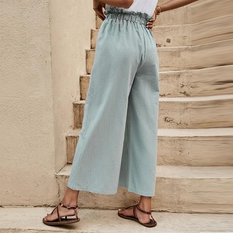 Купить Летние женские брюки с эластичной резинкой на талии, однотонные ...