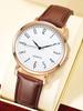 A fashionable, simple and versatile quartz watch with a thin, round and retro large dial for ladies