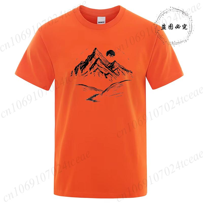 Tshirts Short Sleeve Camping Graphic Top Shirts Harajuku Street Women Men Adventure Tshirt Mountain Print Nature Tee Clothes