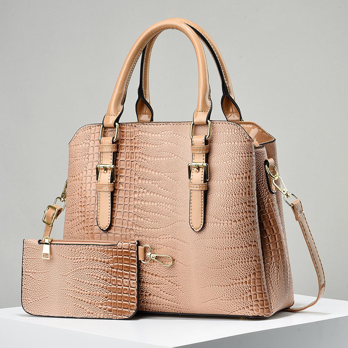 

The Latest Crocodile Print Bag Fashion All-in-one Crossbody Tote Atmospheric All-in-one Trendy Style Large Size Capacity Shoulder Bag .