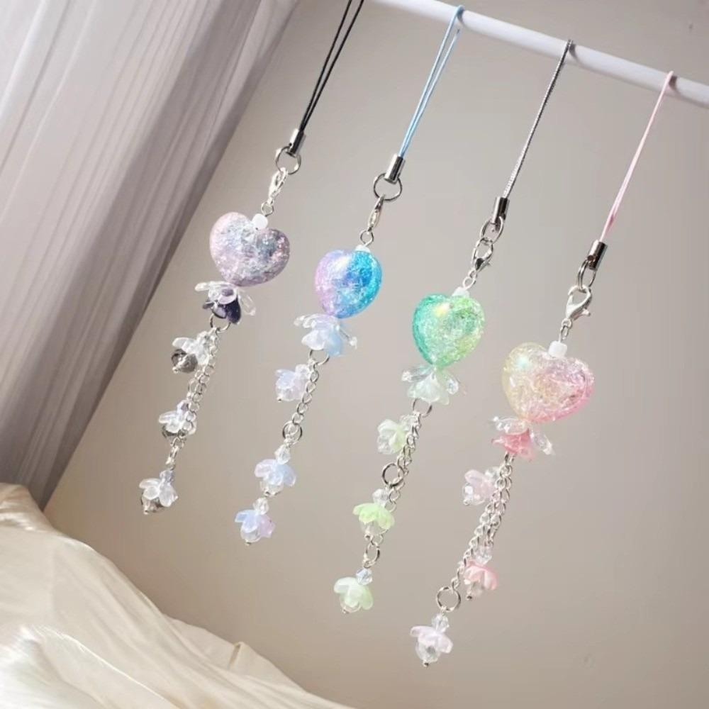 Chubby Heart-shaped Flower Guben Chain Keychain Floral Mobile Phone Pendant New Guben Pendant