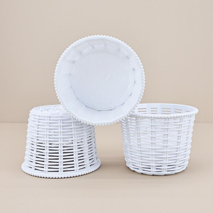 Tricycle Flower Cart Rattan Basket for Flower Arrangements and Home Decoration