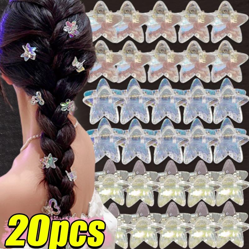 5-20Pcs Y2K Star Hair Clips Colorful Hairpins for Women Girls Plastic Retro Accessories Cute Small Clips Fashion Hair Jewelry