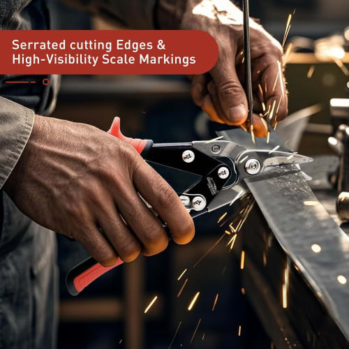 HOUSERAN All-Purpose Scissors, Sheet Metal Scissors, CR-MO Metal Scissors, Heavy-Duty Metal Scissors, Metal Cutting, Bulky Waste Dismantling, Multipur