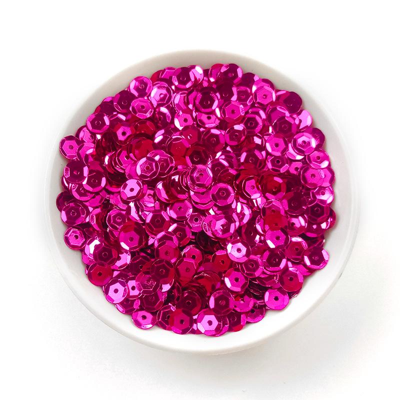 6MM Round Curved PVC Sequins with Middle Hole and Hexagonal Beads for Sewing