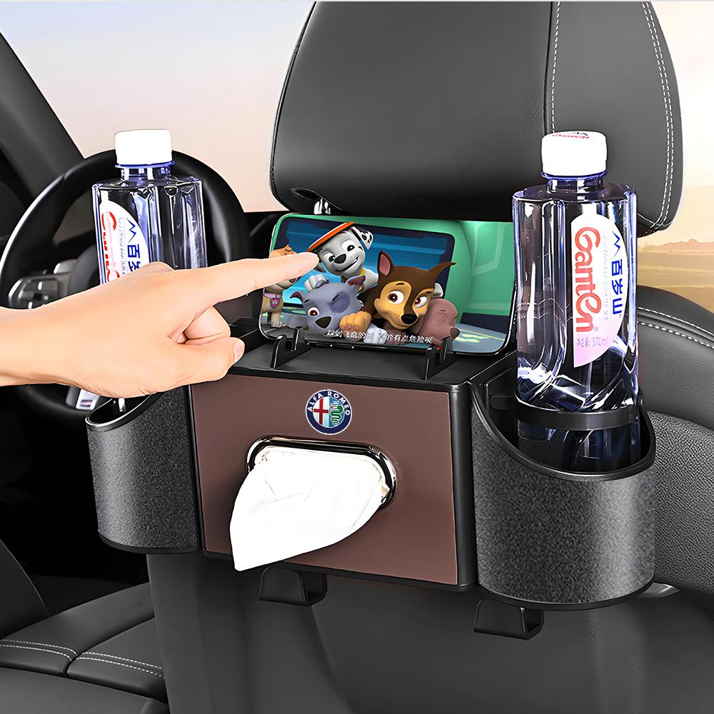 YYCE3 1PC For Alfa Romeo 159 Giulietta Mito 147 Stelvio Multifunctional Car Tissue Box Organizing Phone Holder Storage Box Accessories